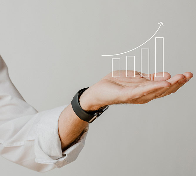 Presenting arm isolated on beige